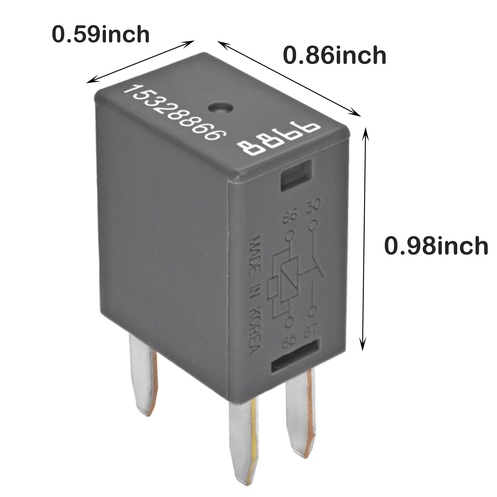 Relais Automobile 4 Broches 12V 20A - Compatible GM, GMC, Buick - Remplace 15328866, Etc.