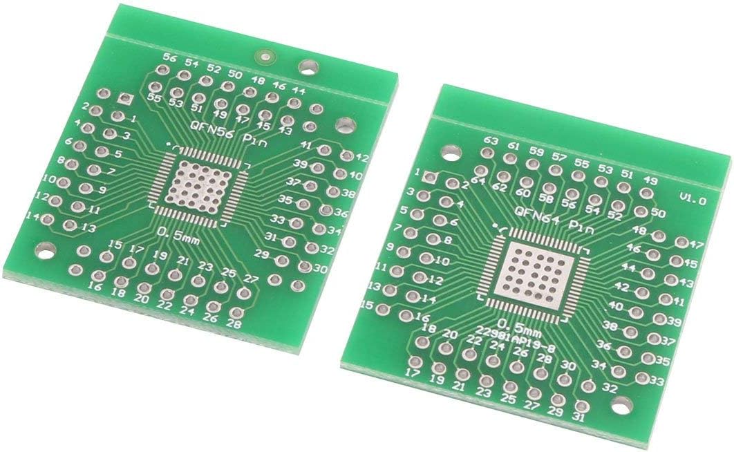 XYWHPGV 2Pcs Prototyping Double Side PCB Board Stripboard Green 33x33mm QFN64(7a032 ccba9 b499f e797d 6ac57 39392