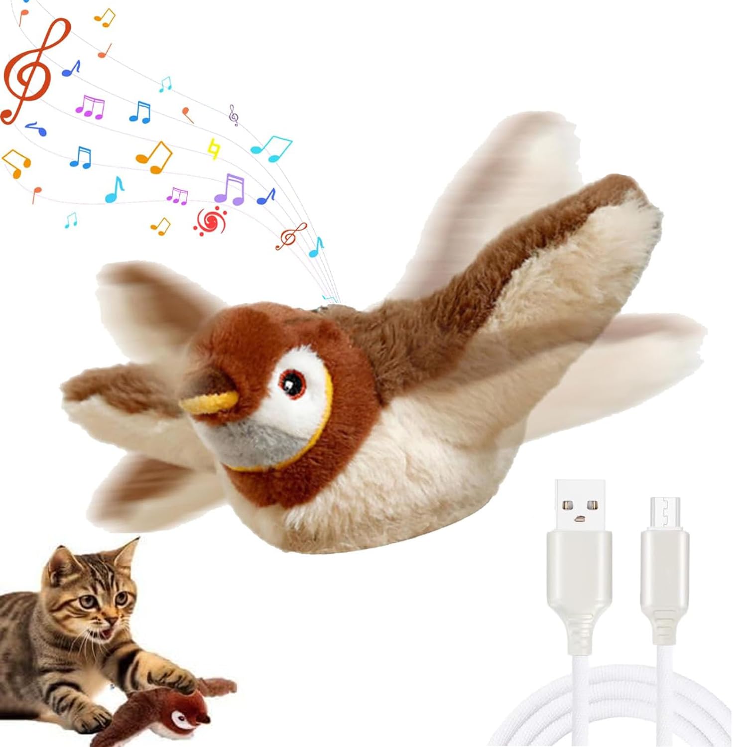 Flapping Bird Cat Toy, Interactive Cat Toys