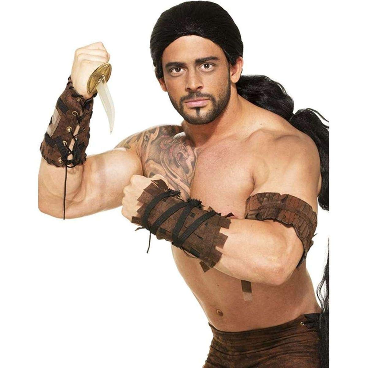 Rubies Fantasy Arm Band & Wrist Guard Set for Adults, Men's No Size Brown