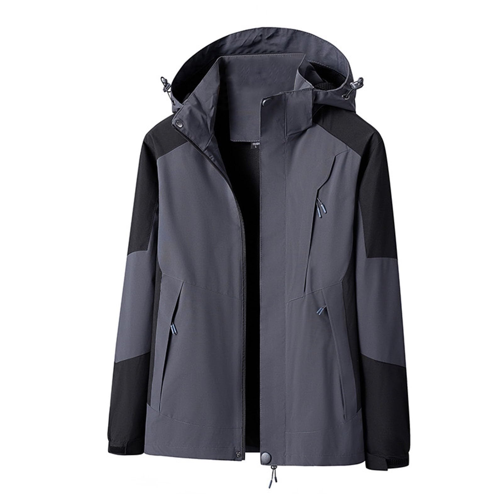 Szshaoye Men's Lightweight Waterproof Jacket Windbreaker Casual Outdoor Windproof Comfy Zipper Pockets Outdoor Windproof Jacket For Hiking Travel