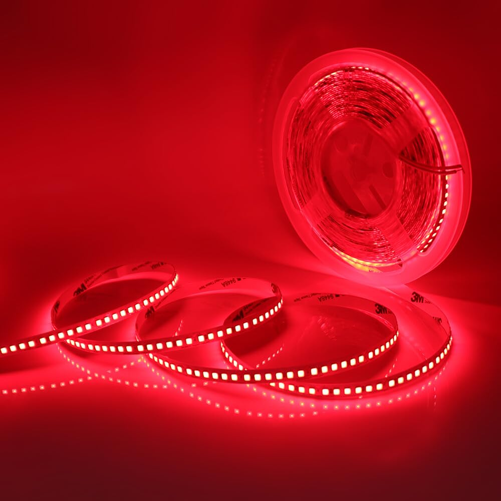 KAFULA 24V LED Light Strip [10M, red], 180 LEDs/m SMD3535 Flexible Ultra-Bright LED Fairy Light CRI85+, can be Cut Every 33mm, Party Christmas Halloween Birthday Interior Decoration Lighting