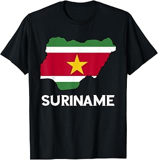Suriname Flag Map Surinamese Roots Surinamese Pride T-Shirt