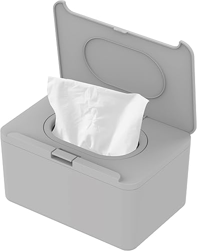 QDTTSRY Dispensador de toallitas, soporte para toallitas para bebé, contenedor grande y recargable, prensa portátil para abrir, antideslizante,