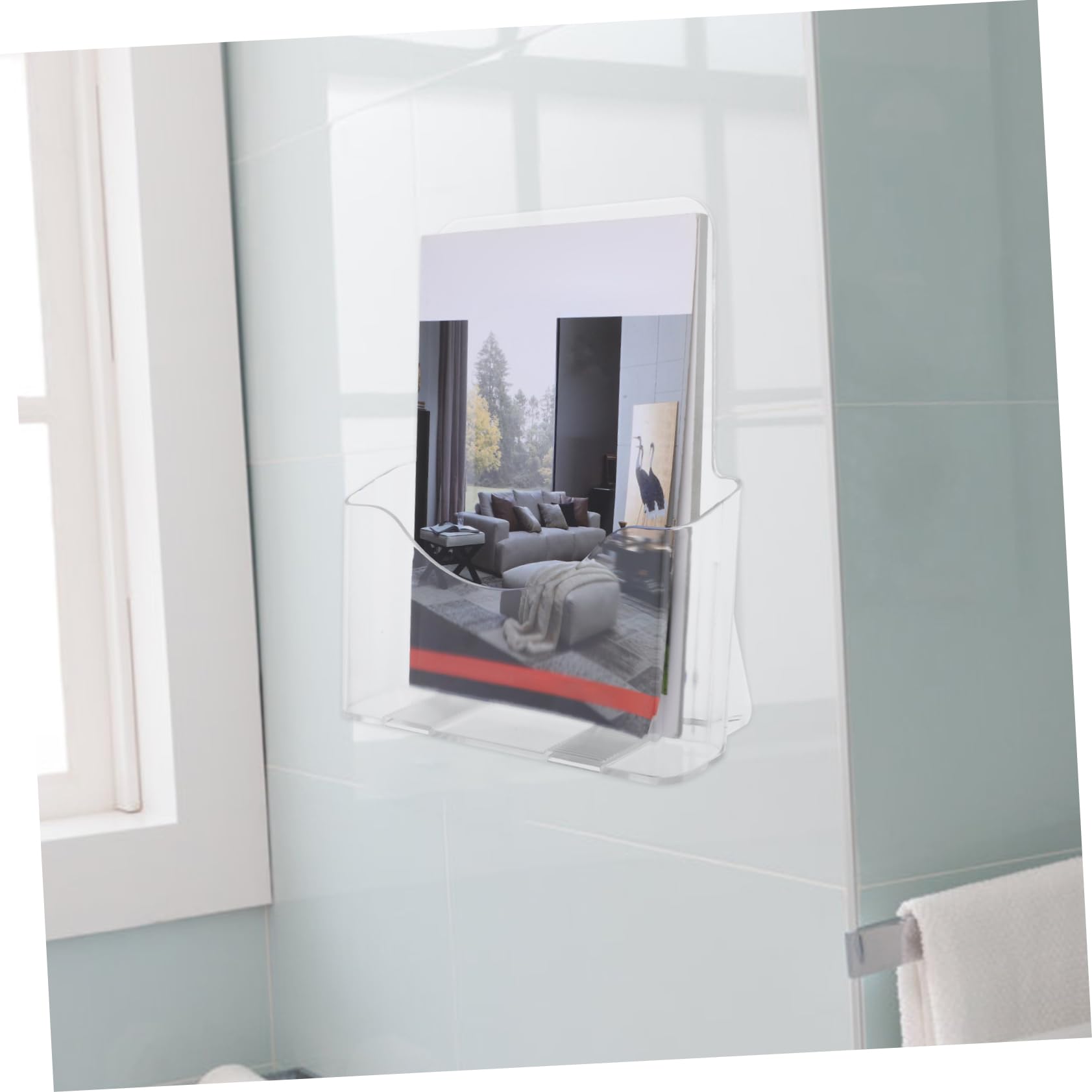 Operitacx 2piezas Rack De Datos Acrílico Transparente Soporte Para Documentos y Folletos Portafolletos De Pared Para Archivos Estante De Mesa Para Oficina