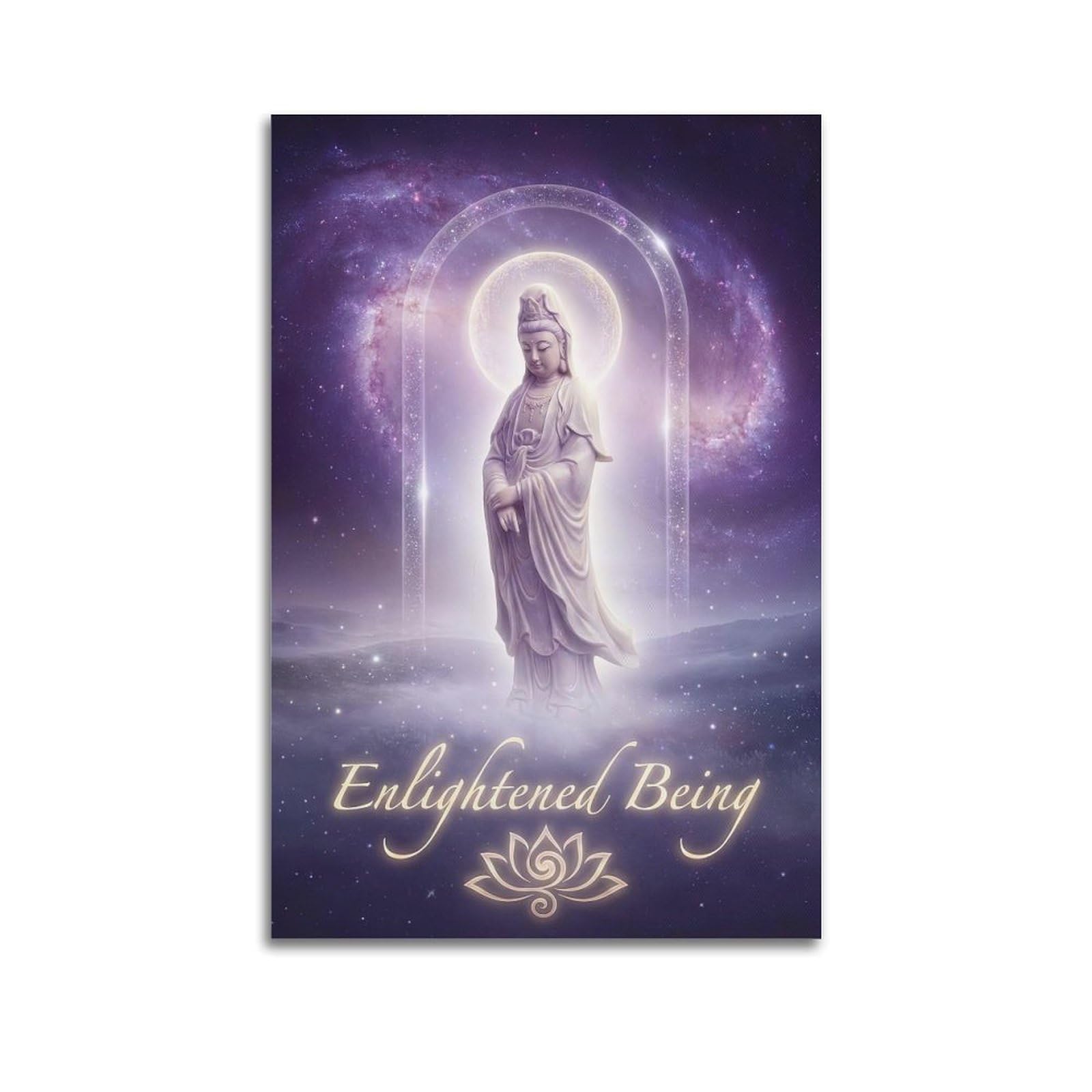 OKNGB Buddhist Bodhisattva Poster Cosmic Compassion Meditation Decorative Painting Canvas Art Picture 24x36inch(60x90cm)