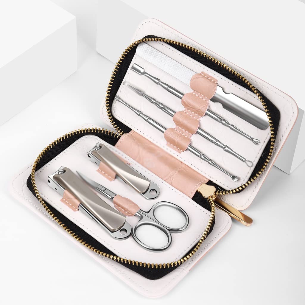 Professional Nail Set Decoration Foot Nail Clipper Set Stainless Steel Nail Clipper Tool Belt Leather Travel Case Kit