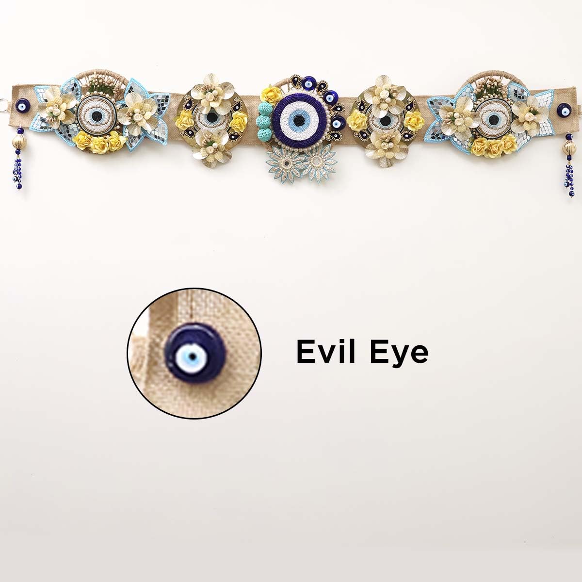 9dzine Turkish Evil Eye Diwali Toran Decoration for Home 42 Inch | Festive Decor | Door Bandhanwar for Office | Unique Gifting 2