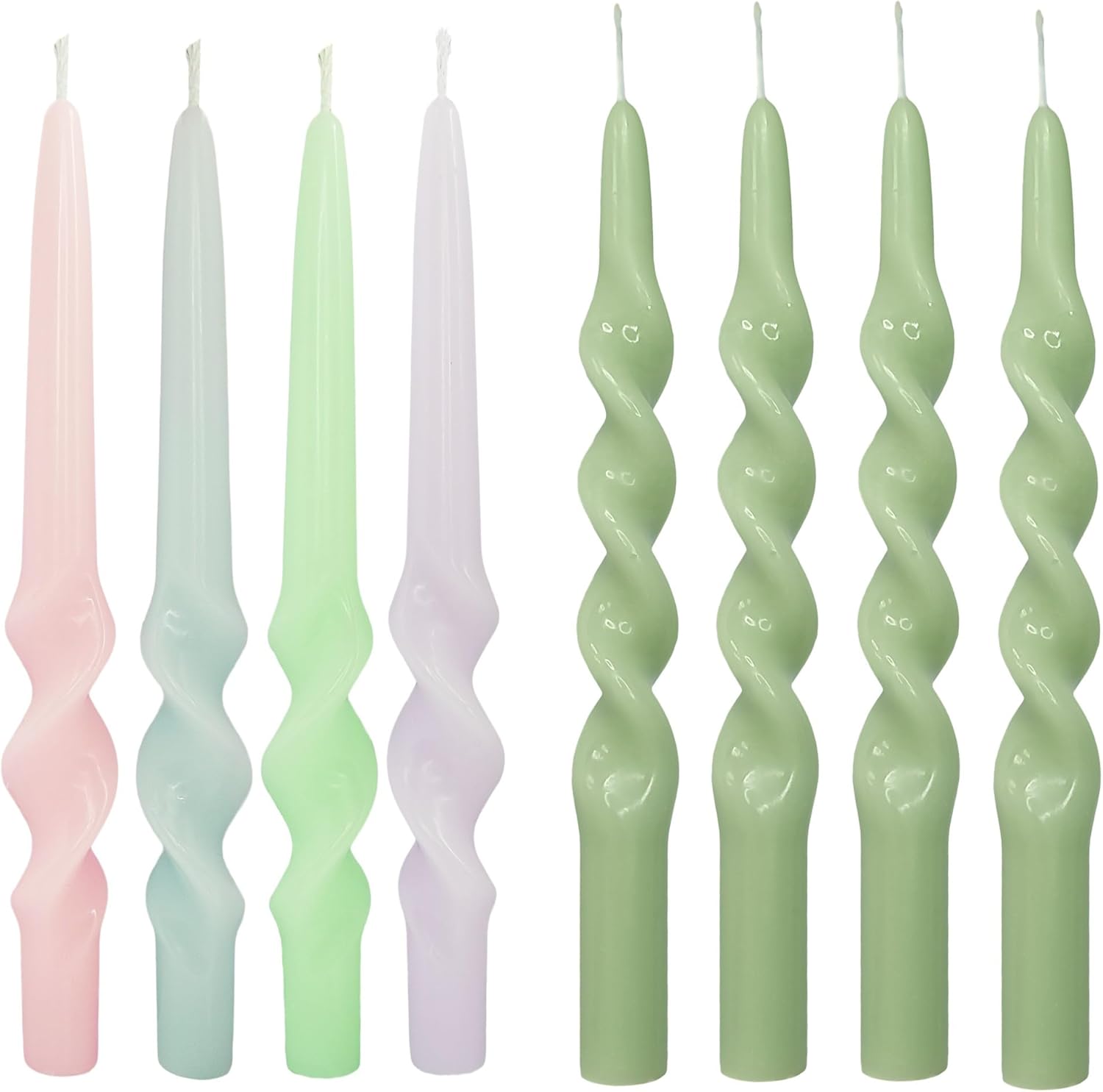 Spiral Taper Candle Twisted Candlestick Long Candle Sticks Unique Tapered Candles Unscented Candlesticks for Home Décor Weddings Festive Holiday