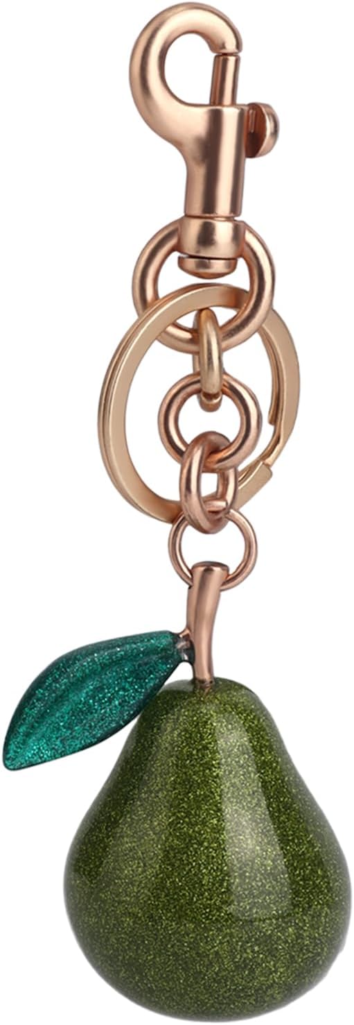 Cute Pear Keychain, Aesthetic Fruit Charms for Handbags Purse Green Pear Shaped Key Chain Accessories Decor Bag Pendant for Women Birthday Gift