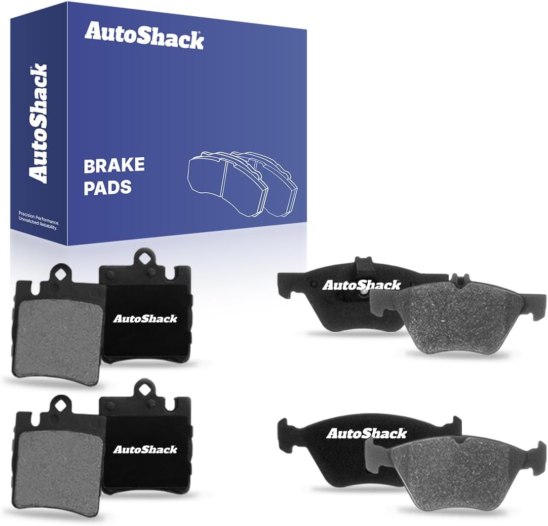 AutoShack Front & Rear Ceramic Brake Pad Set for Mercedes-Benz, E320 1996-2002 CLK320 2000-2003 E430 1998-2002 CLK430 2001-2003, RWD L6 3.2L V6 3.2L V8 4.3L