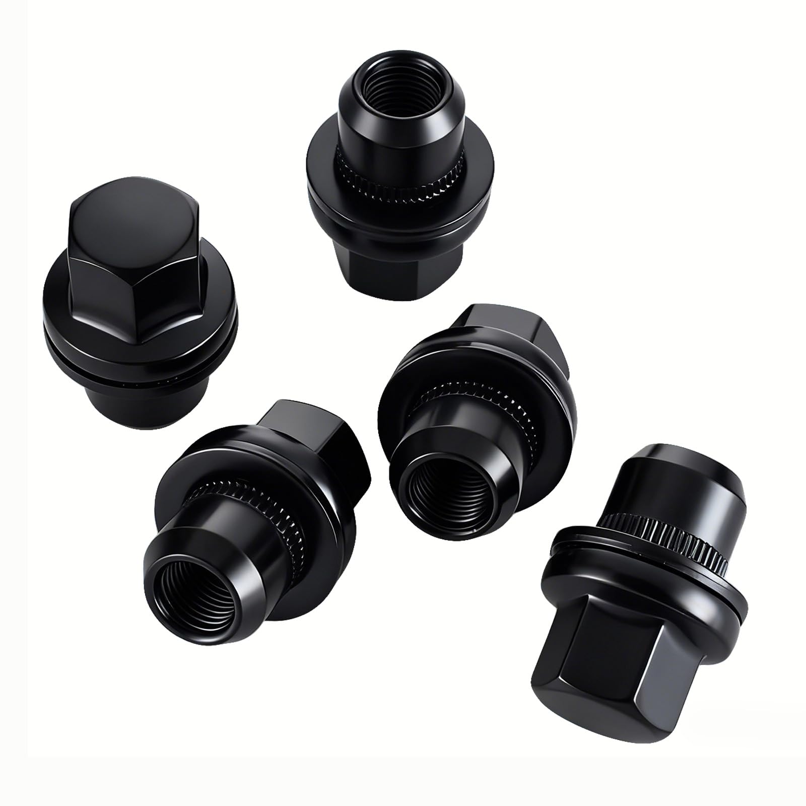 20 dadi per ruote M14 x 1,5 professionali per Land Rover Discovery per Range Rover Sport 3 4 per Range Rover L322, dadi cromati con estremità chiusa, ricambio RRD500590 LR068126 (nero)
