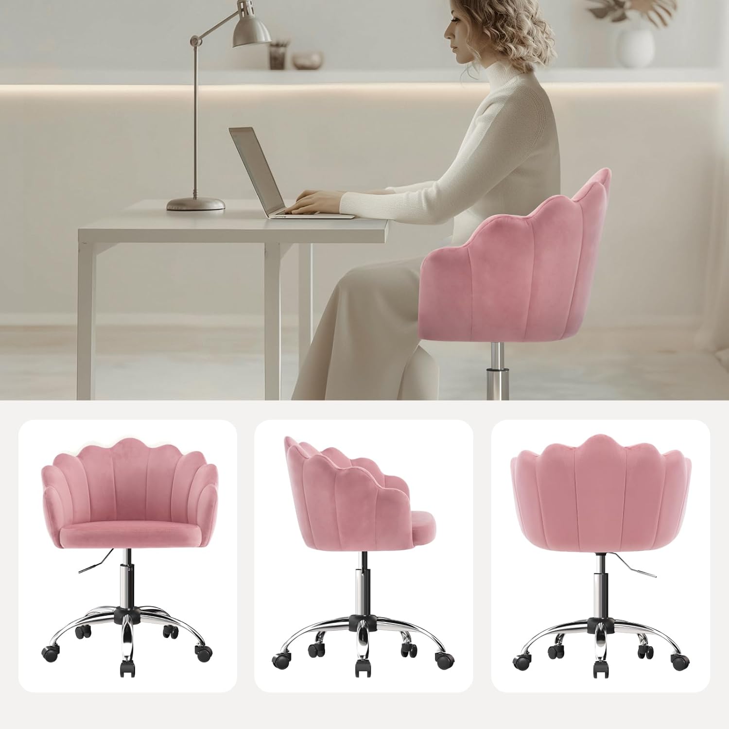 WOLTU Office Chair BS152 components: metal base, gas lift, and PU castors