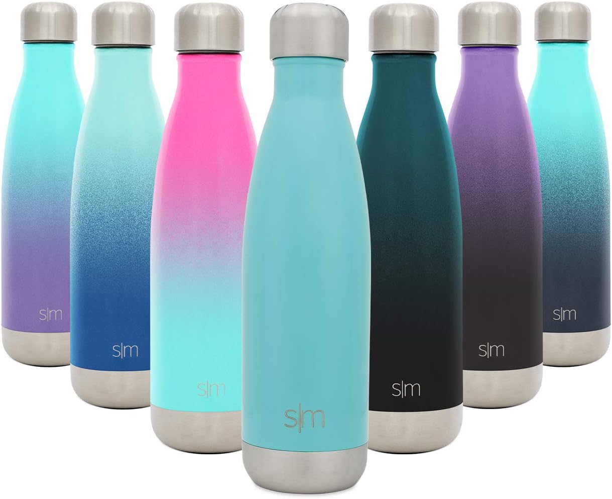 Simple Modern Stainless Steel Vacuum Insulated Double-Walled Wave Bottle, 17oz - Rock Candy Blue