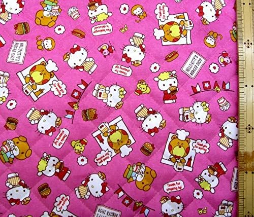 Amazon 40cm単位で販売 ｑ キャラクター キルティング 生地 キティ ピンク系 柄番号２８３ 21 22 キルト 生地幅 約106cm 表地 オックス 綿100 ハローキティ キティちゃん サンリオ キルト キルティング 生地 布 入園 入学 ピロル