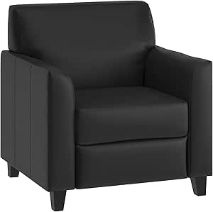Hercules Diplomat Series LeatherSoft Upholstered Side Reception Chair, Black