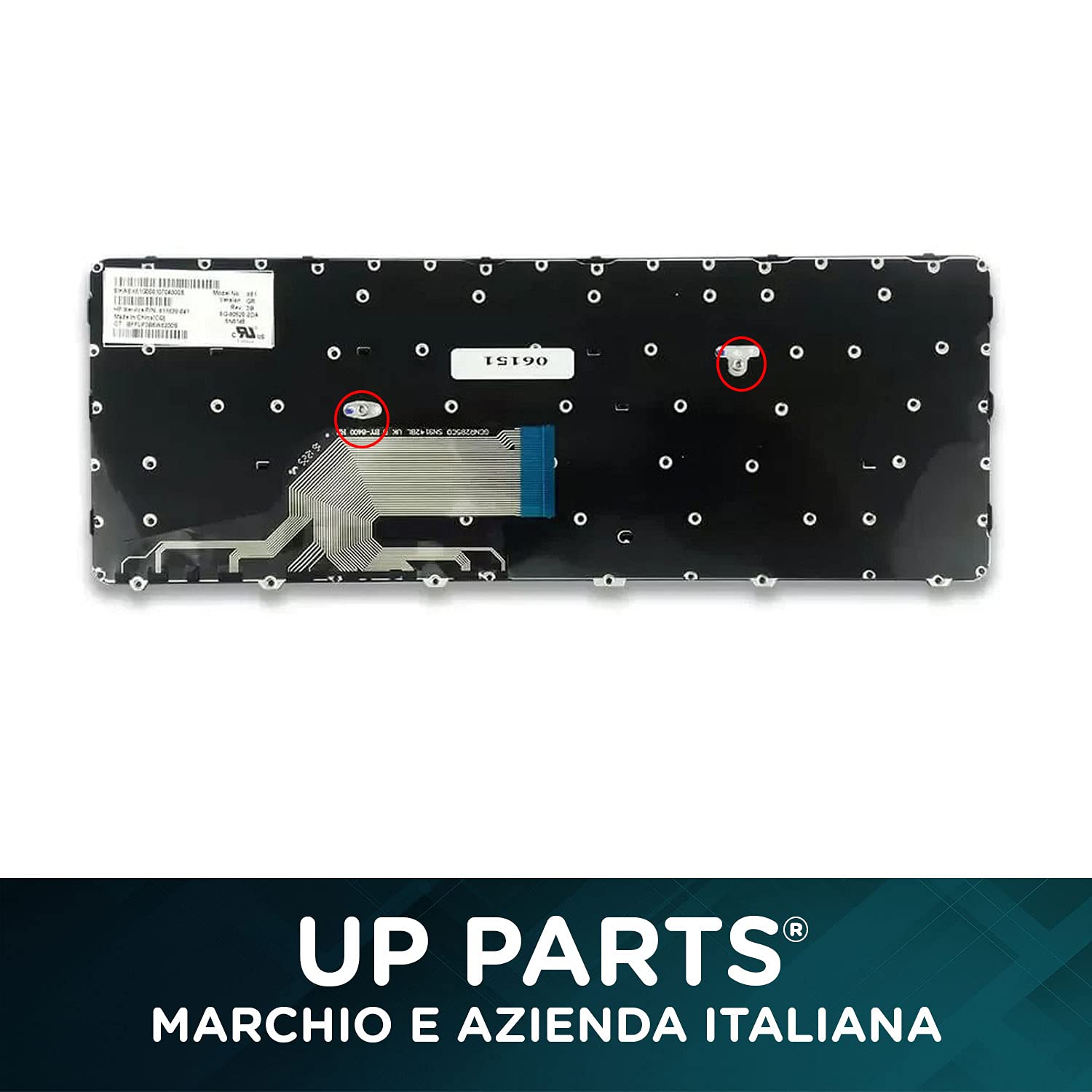 Azienda Italiana - Tastiera Italiana per Notebook HP Probook 430 G3, 430 G4, 440 G3, 440 G4, 445 G3, 446 G3, (con Frame Colore Nero Senza Retroilluminazione)
