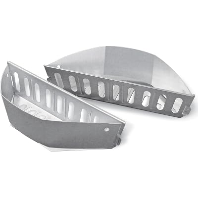 Weber Char-Basket Charcoal Briquet Holders (Set of 2) – Aluminized Steel, Corrosion‑Resistant Fuel Baskets for Indirect Grilling, Fits Weber 18" and Larger Charcoal Grills - Grill Accessories