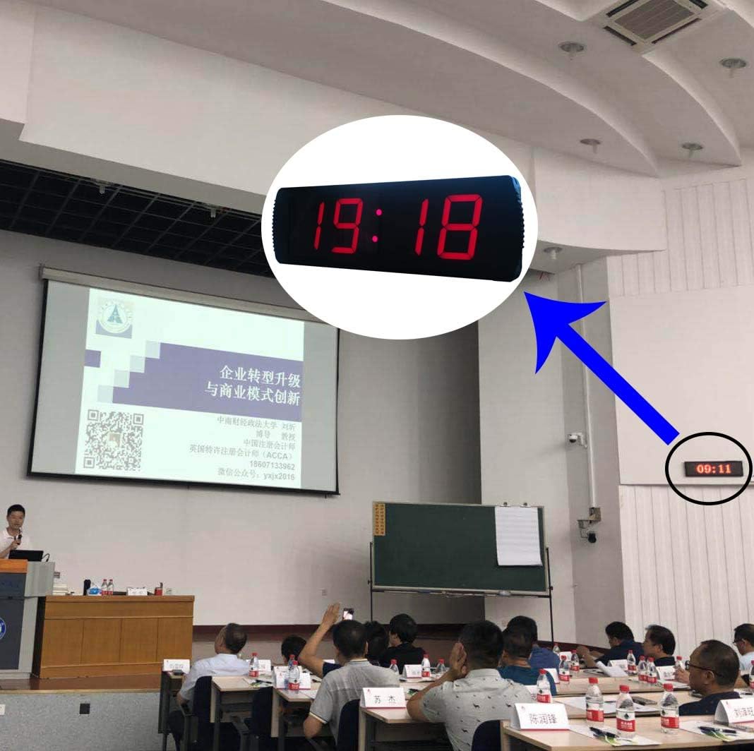 Countdown Timer Clock, Digital Wall Clock with Remote - Wall Mount Countdown/up Timer in Minutes Seconds - Five Levels Brightness Dimmable, Indoor USE ONLY