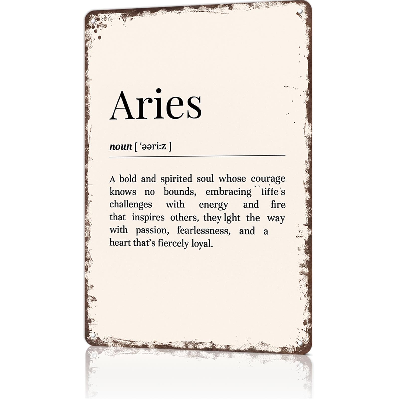 KWQDOZF Funny Metal Signs Poster 8x12inch Aries Heartfelt Aluminum Sign Wall Art For Home Room Bedroom Office Decor