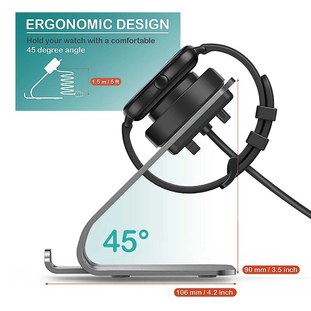 TUSITA Charger Stand Compatible with Amazfit GTR 2, GTR 2e, GTS 2 Mini, GTS 2e, BIP U, BIP U Pro, Pop Pro, Zepp E, Zepp Z,T-REX Pro - USB Charging Cable 5ft /150cm - Smartwatch Accessories : Cell Phones & Accessories