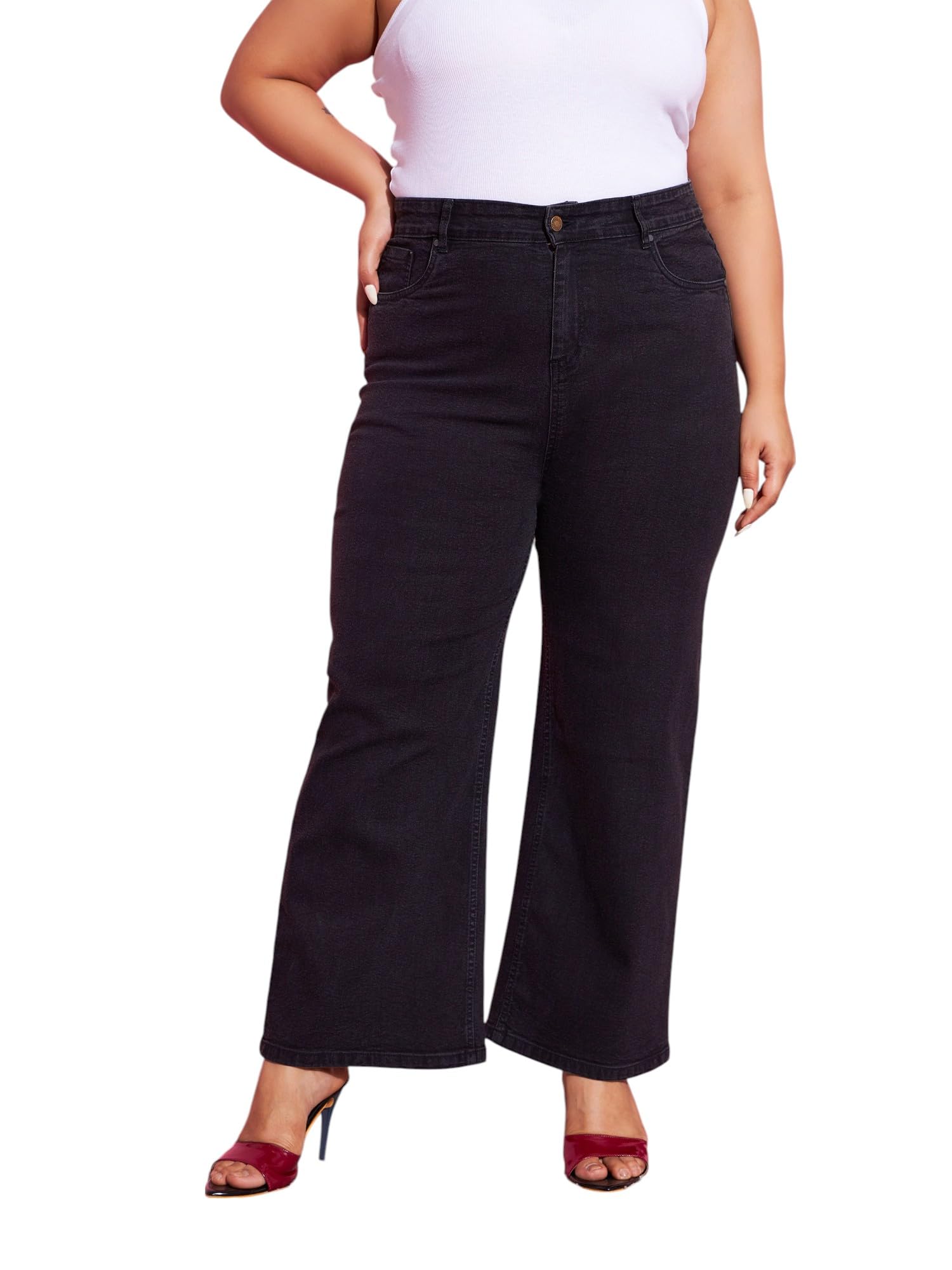 Women's Flared Fit Bell Bottom Jeans-image-38