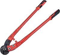 MAXPOWER 24-Inch Heavy Duty Wire Rope Cutter - 60Si2Mn Blades for Clean Cuts on Steel Cables Up to 14mm, Labor-Saving Steel Wire Cutter