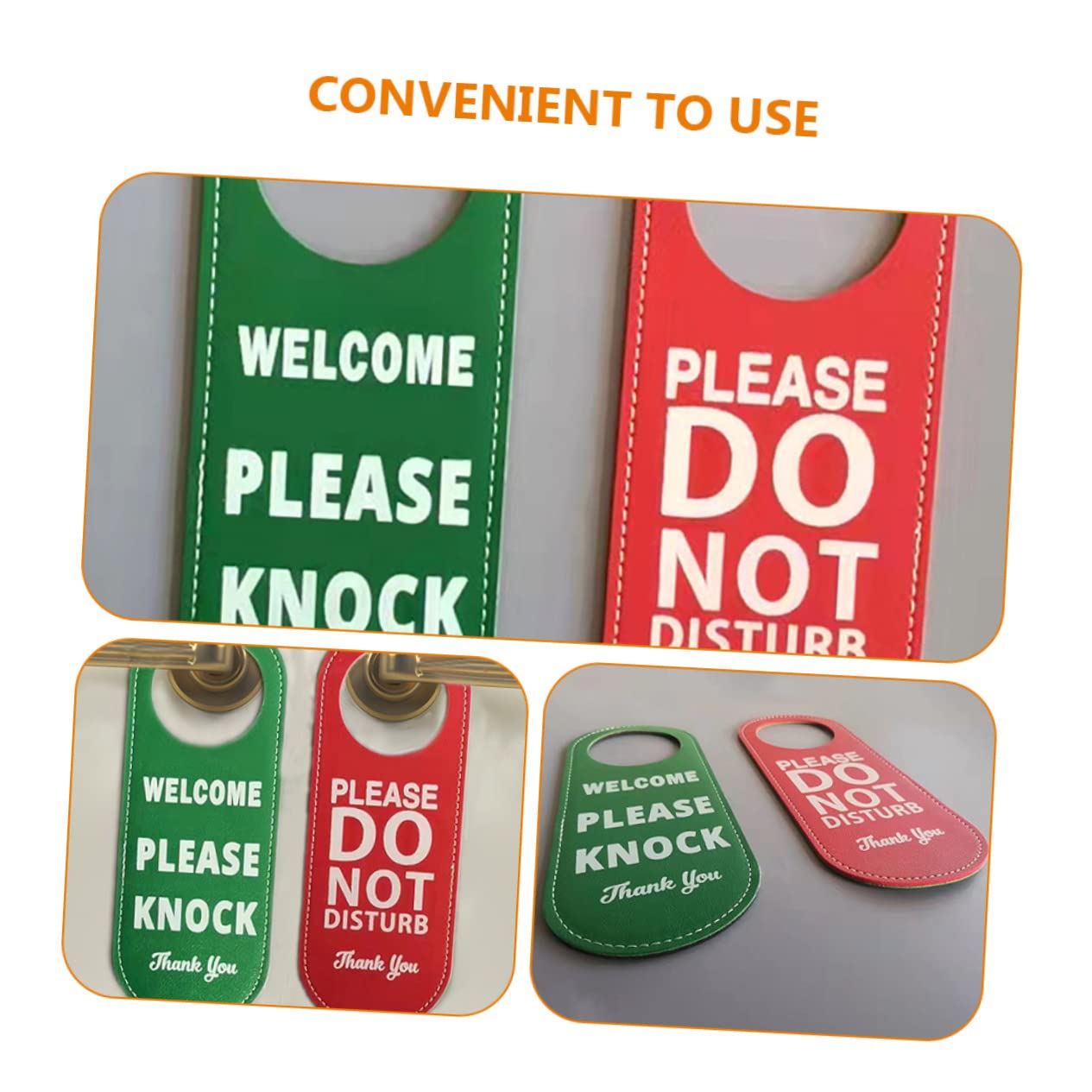 Cartello Porta Ufficio Doppia Faccia - "Non Disturbare" E "Benvenuto Bussare", In Pelle, Stile Moderno