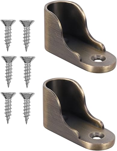 Alipis 2 piezas a través de la base de la barra de armario soporte de extremo de barra de salida receptáculo cortina portarropa cortinas de armario