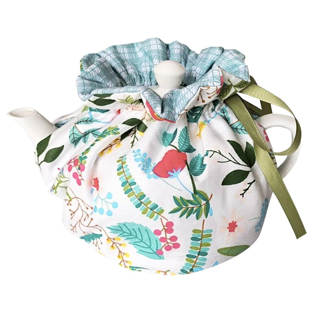 Tea Cozies, Cotton Vintage Floral Teapot Dust Cover Tea Cosy, Kitchen Home Decorative Tea Pots Cozy with Insulation Pad for Housewife, Friend, Mom