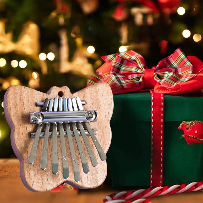 Image of Mini Thumb Piano, 8-Note Wooden Kalimba, Portable Musical Instrument for Travel & Stress Relief, Butterfly-Shaped Thumb Piano for Adults & Beginners