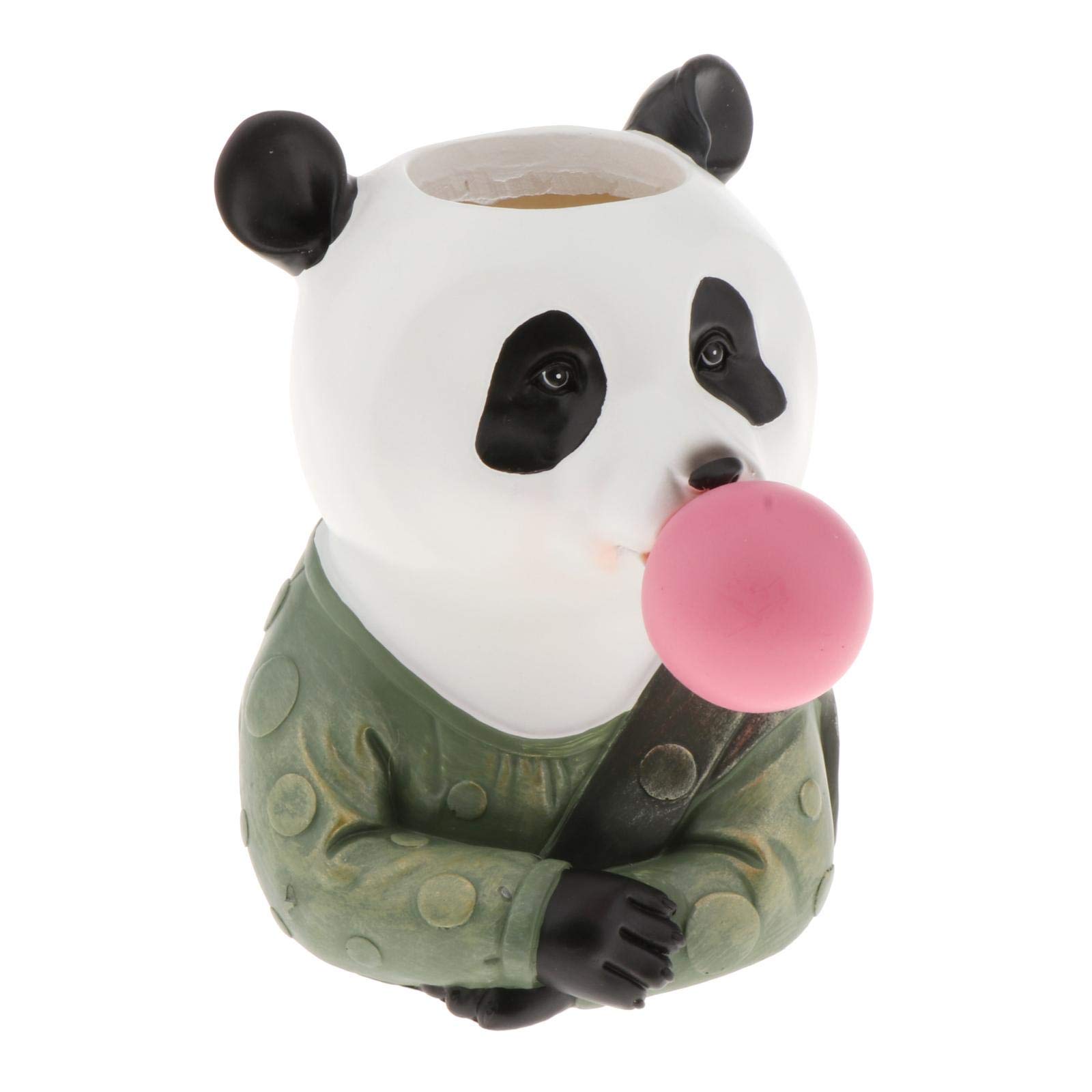 Tubayia Panda Resin Animal Head Flower Vase Dried Flowers Vase Decoration For Home, Office, Hotel (Panda)
