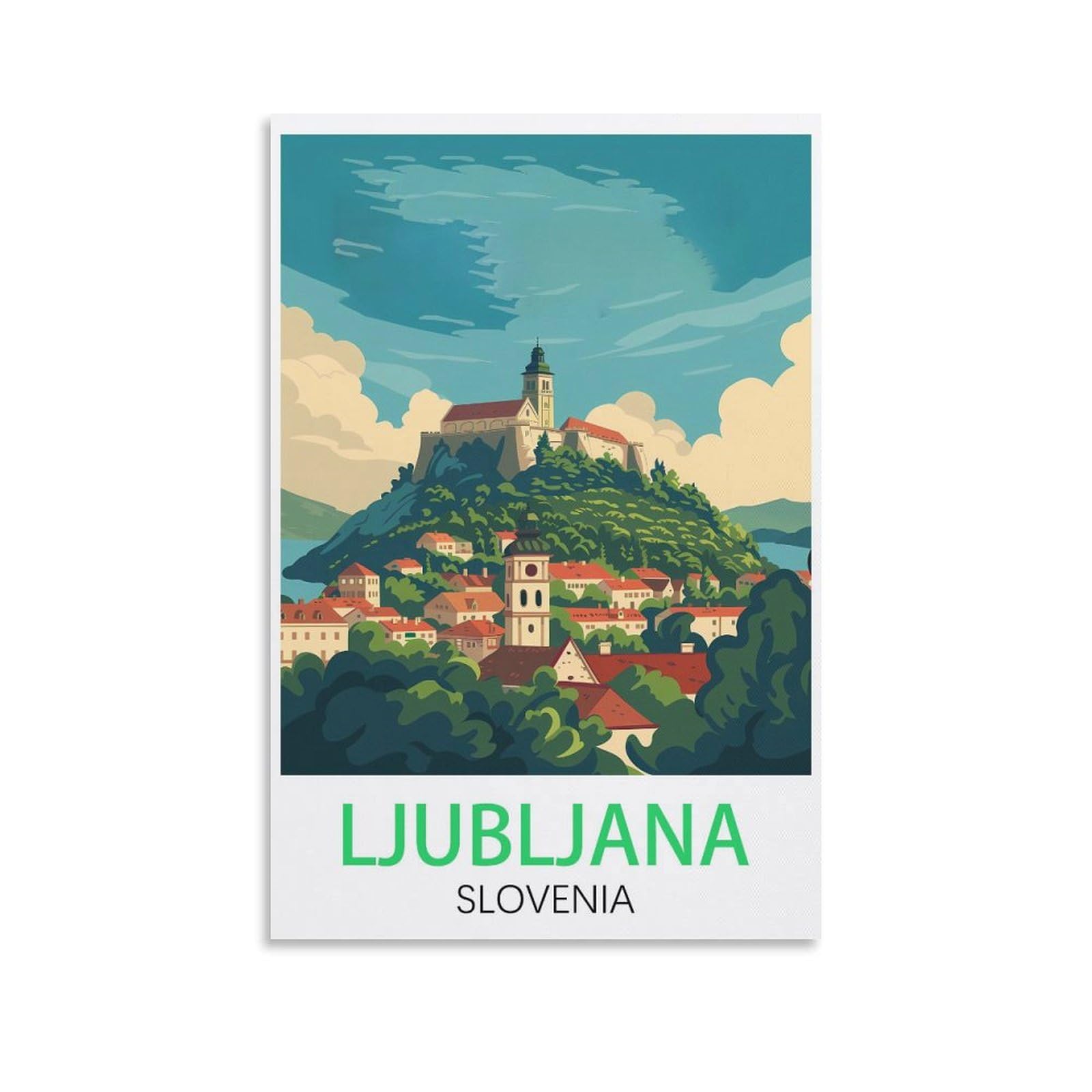 EZMLFA DIY 5D Diamond Painting Kits for Adults,Ljubljana Slovenias DIY Diamond Art Kits Gem Painting Crafts for Home Wall Decor 40x50cm