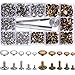 Produktbild 200 Set 5 Größen Nieten Leder Rivet Einzelne Cap Metallnieten Rohr mit 3 Stück Fixierung Werkzeug für DIY Handwerk Leder, Ersatz Nieten, 2 Farben (Silber und Bronze)