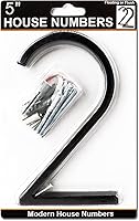 Vista 2 de Números de casa flotantes - Números de casa de dirección modernos de 5 pulgadas con kit de uñas e instrucciones, fáciles de instalar, número 2