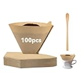 MACLUD 100 Count Cone Coffee Filters #4,Disposable coffee filters 8-12 cup,Cone style coffee filters 4 cone paper unbleached for Pour-Over and Drip Coffee Makers