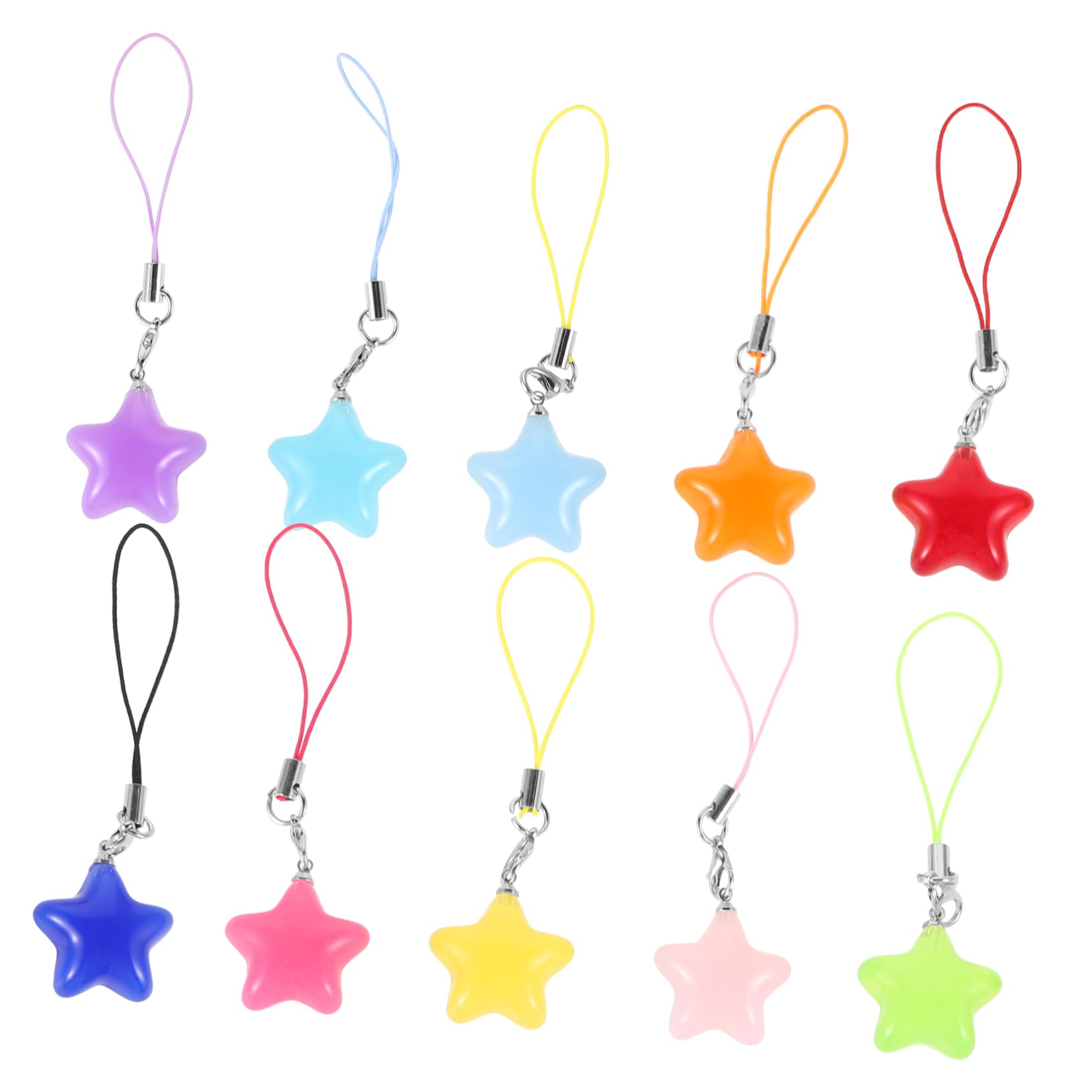Hemobllo Cordon étoile à cinq branches pendentif etoile Accessoire exceptionnel cordon de téléphone décoratif charm de téléphone étoile de dessin animé résine rose