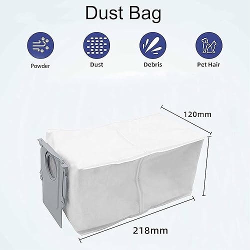 Miniatura 7 de Juego de accesorios de repuesto para Roborock Q Revo Robot Aspirador Partes de repuesto, cepillo principal, cepillo lateral, bolsas para polvo, paño