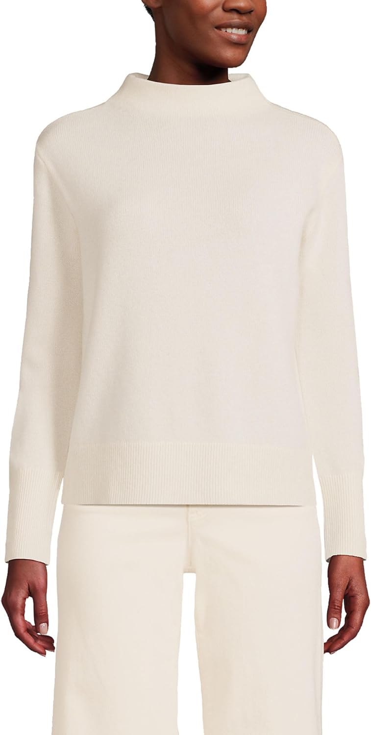 Lands End Womens Cashmere Funnel Neck Sweater Jordan Ubuy
