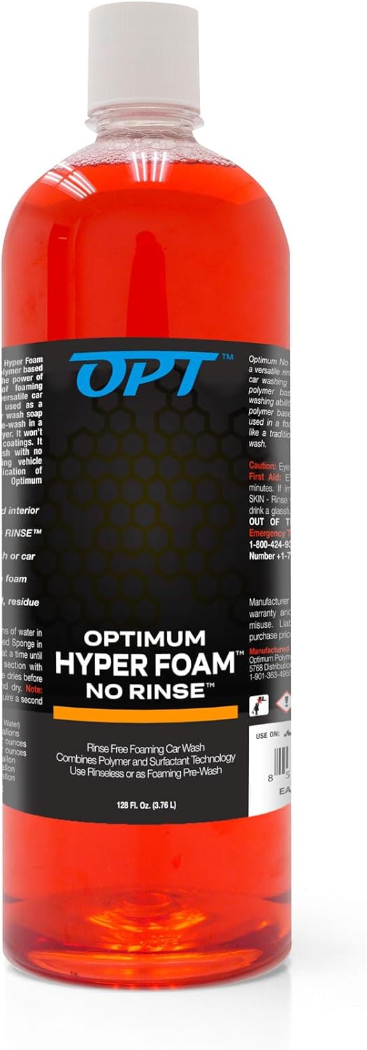 Optimum Hyper Foam ONR Rinseless Foaming Car Wash Soap – Spray-on, Agitate, No Rinse, and Dry – Rinseless Car Wash with Foam and Polymers (1 Gallon)