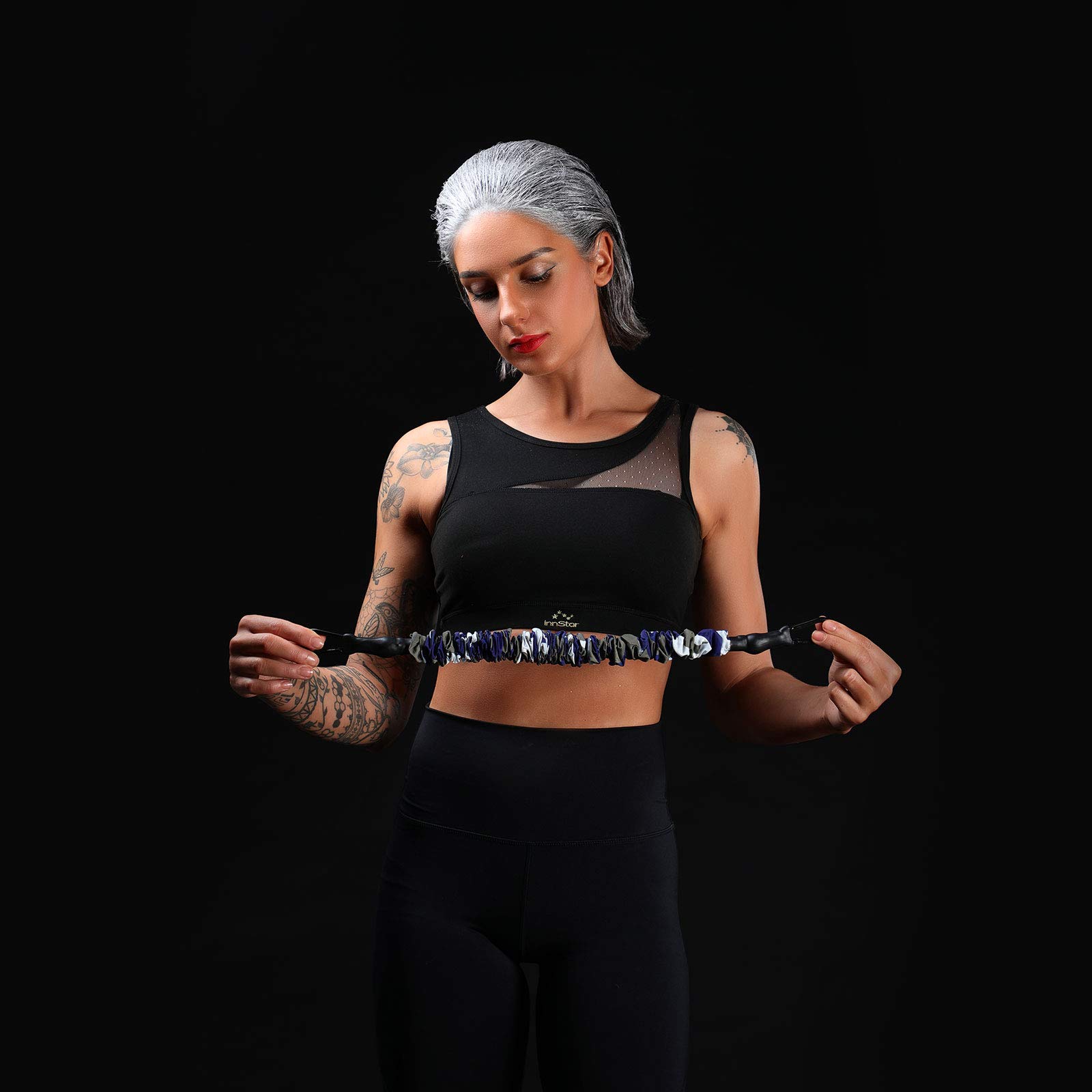 INNSTAR - Bandas de Resistencia, Accesorios de Bandas de Ejercicio, Asas de Fitness, Barra de Entrenamiento para Gimnasio en casa, Entrenamiento de Cuerpo Completo