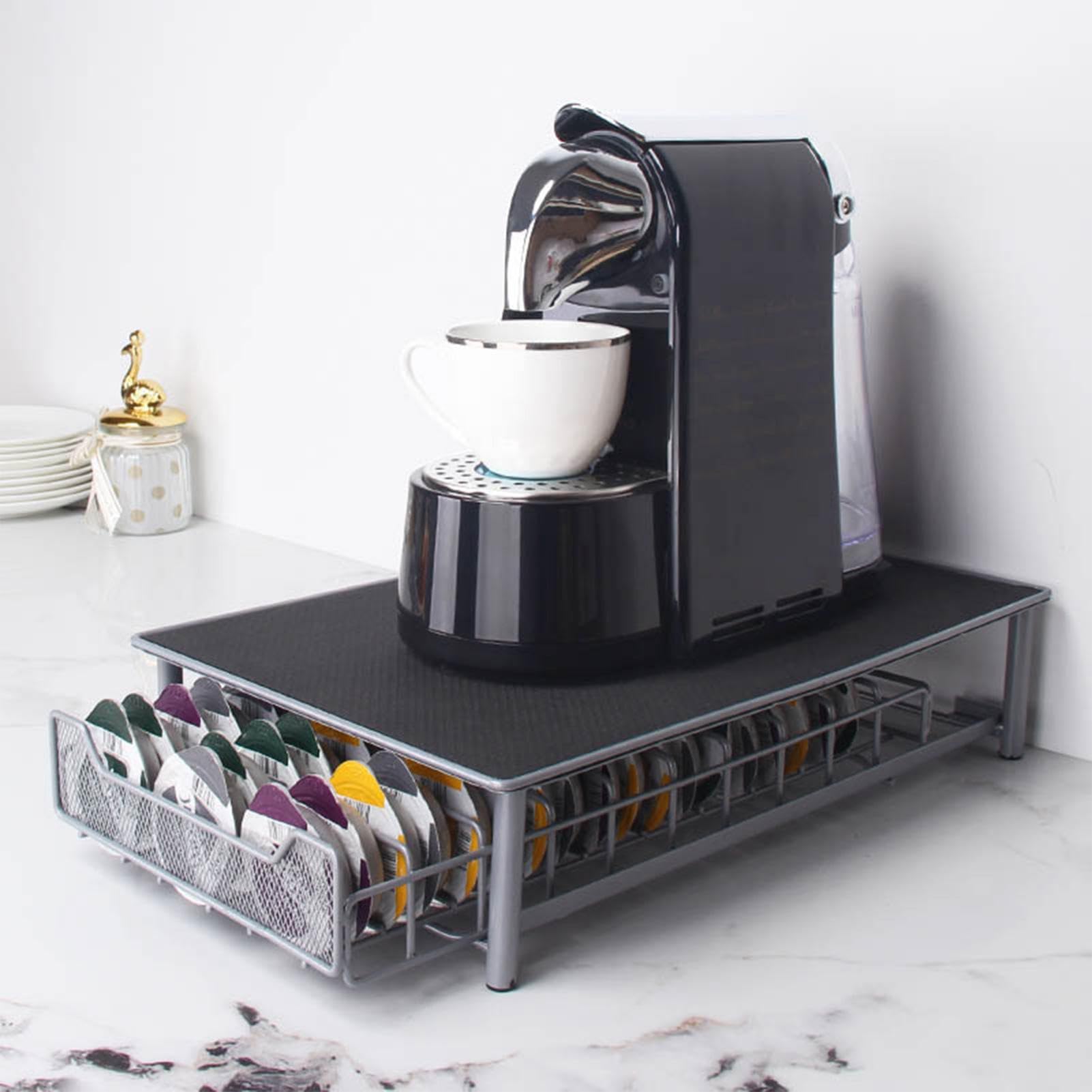 Cassetto portaoggetti per cialde di caffè, organizer per | cassetti per cialde di caffè, Portaoggetti per polvere di caffè in ferro da 60 slot, Cassetto antiurto per polvere di caffè