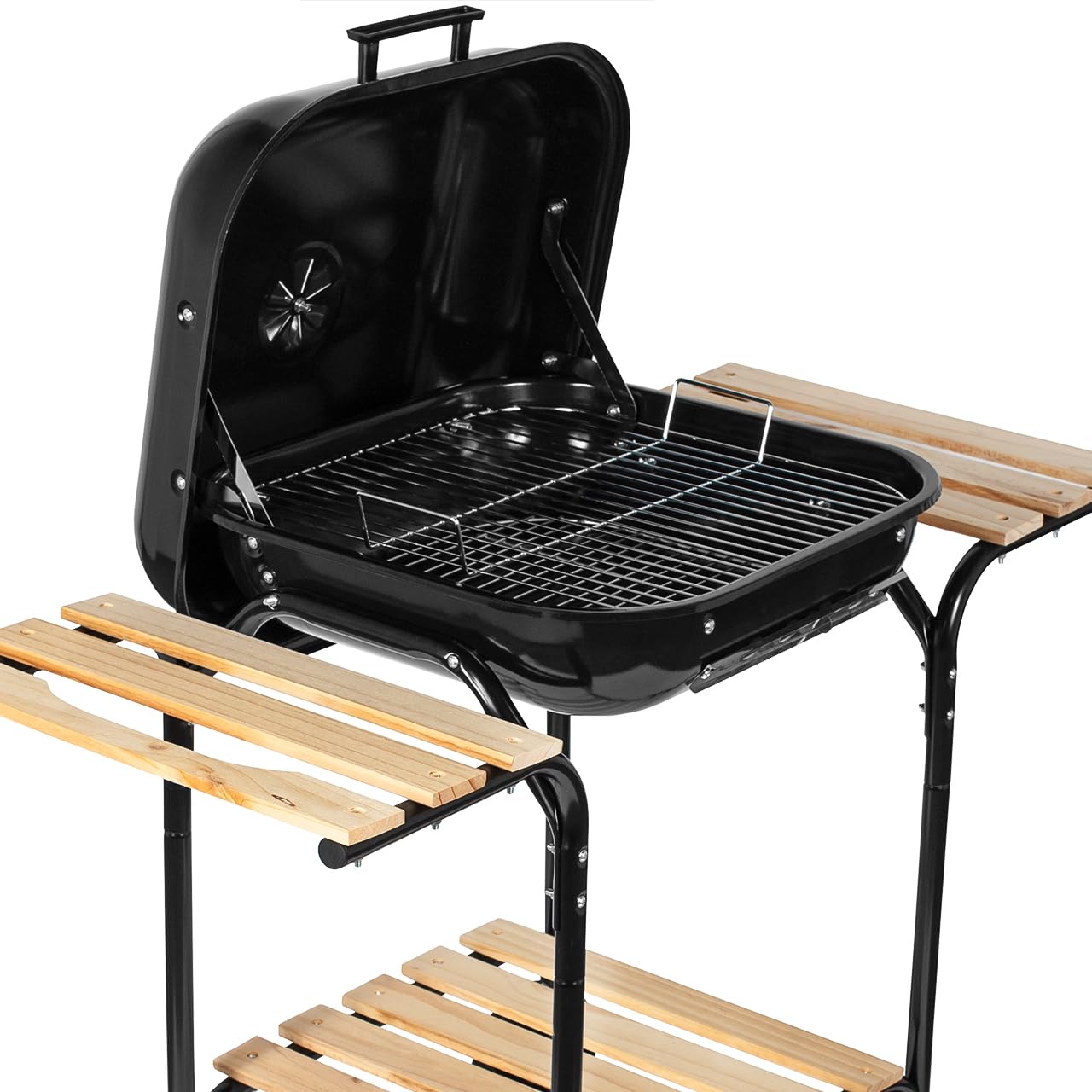 MalTec grill na węgiel drzewny + dmuchawa, grill kempingowy, grill piknikowy, grill na kółkach, do ogrodu, na kemping, taras