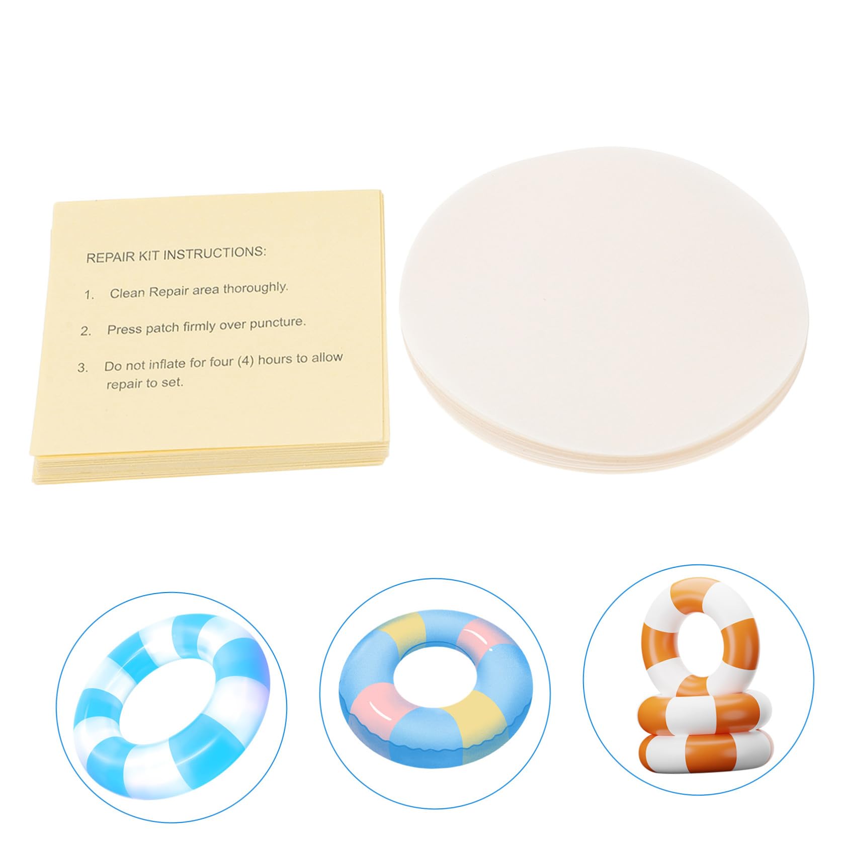 Yardwe 5 Sätze Schwimmring-Patch Bausätze Liner Netz Luftmatratze Flicken Set Schlauchboot Flickzeug Set Reparaturflicken Für Luftmatratzen Quadratische Reparaturflicken PVC 60 Stück * 5