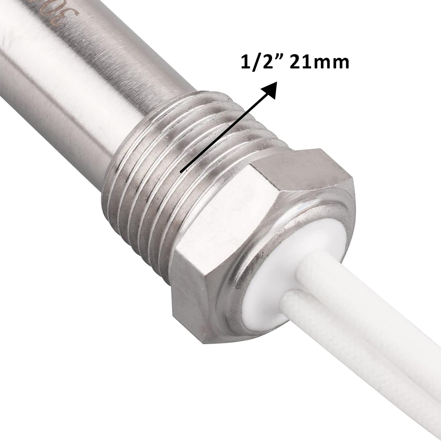 AIICIOO Élément chauffant à cartouche en acier inoxydable bride 1/2" DN15 21 mm AC 220 V 1500 W