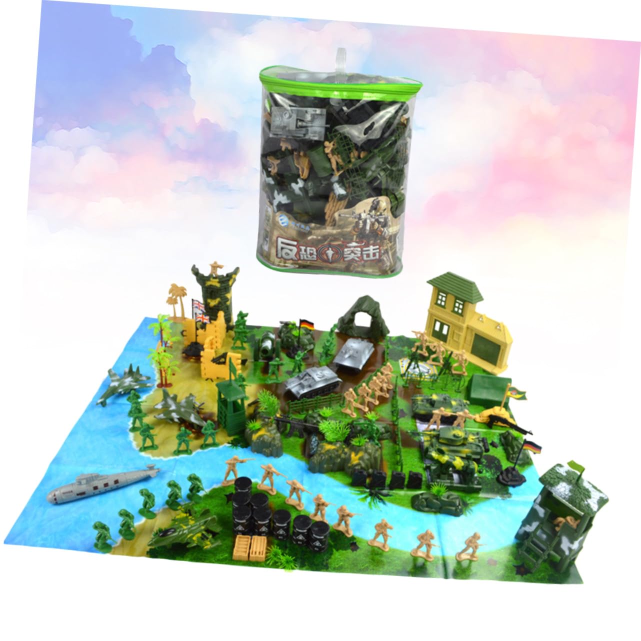 Set Modelli Militari Soldatini 130 Pezzi in Plastica | Design Vivace, Adatto a Tavoli Sabbia, Stile Contemporaneo, Giocattoli Soldato per Scenari di Gioco