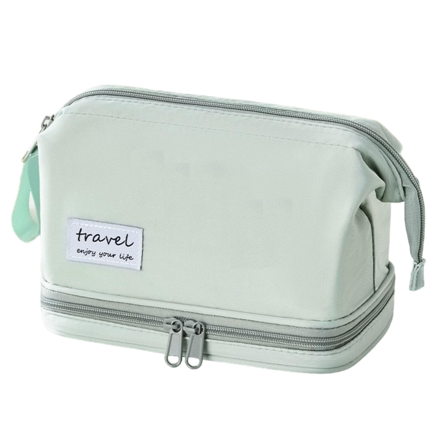 FunBlast Makeup Bag, Portable Cosmetic Bag, Large Capacity Travel Makeup Organizer, Leather Cosmetic Brush Case for Women Toiletry Bag for Girls with Handle, Make up and Accessories Bag (Sea Green)-picture-41