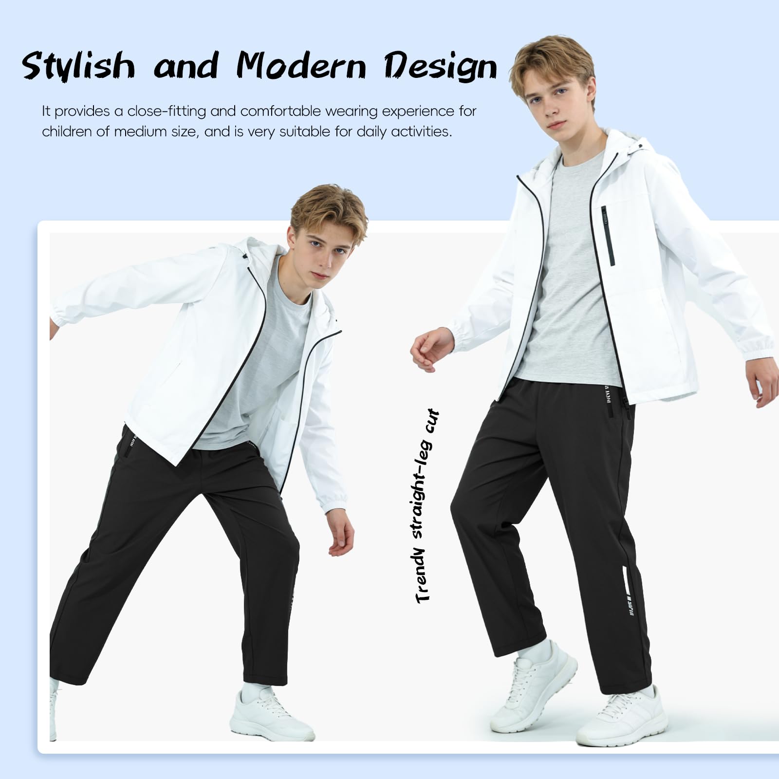 SUKUTU Pantalons légers et Respirants pour Enfants pour Le Printemps et l'été Pantalons de Sport pour Enfants