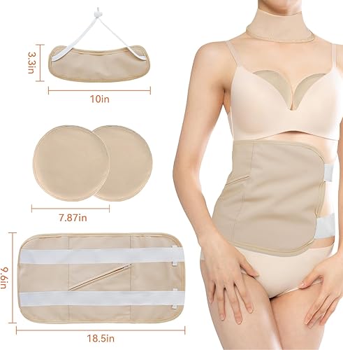 Miniatura 6 de Cstor - Paquete de aceite de ricino, paquete de 4 unidades de aceite de ricino de algodón orgánico para cuello, cintura y pecho, paquetes de aceite