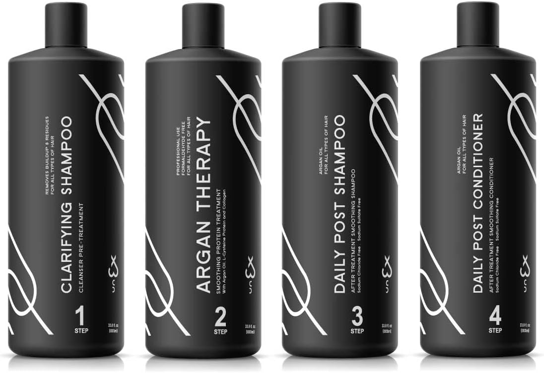 UNEX ARGAN PROTEIN THERAPY FULL KIT 1000ml (33.8 fl oz) Formaldehyde Free - MADE IN USA